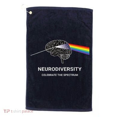 Neurodiversity Autism Spectrum ASD ADHD Rainbow Brain Golf Towel