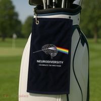 Neurodiversity Autism Spectrum ASD ADHD Rainbow Brain Golf Towel thumb 2