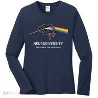 Neurodiversity Autism Spectrum ASD ADHD Rainbow Brain Women's Long Sleeve Shirt thumb 0