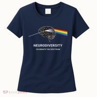 Neurodiversity Autism Spectrum ASD ADHD Rainbow Brain Women's T-Shirt thumb 0