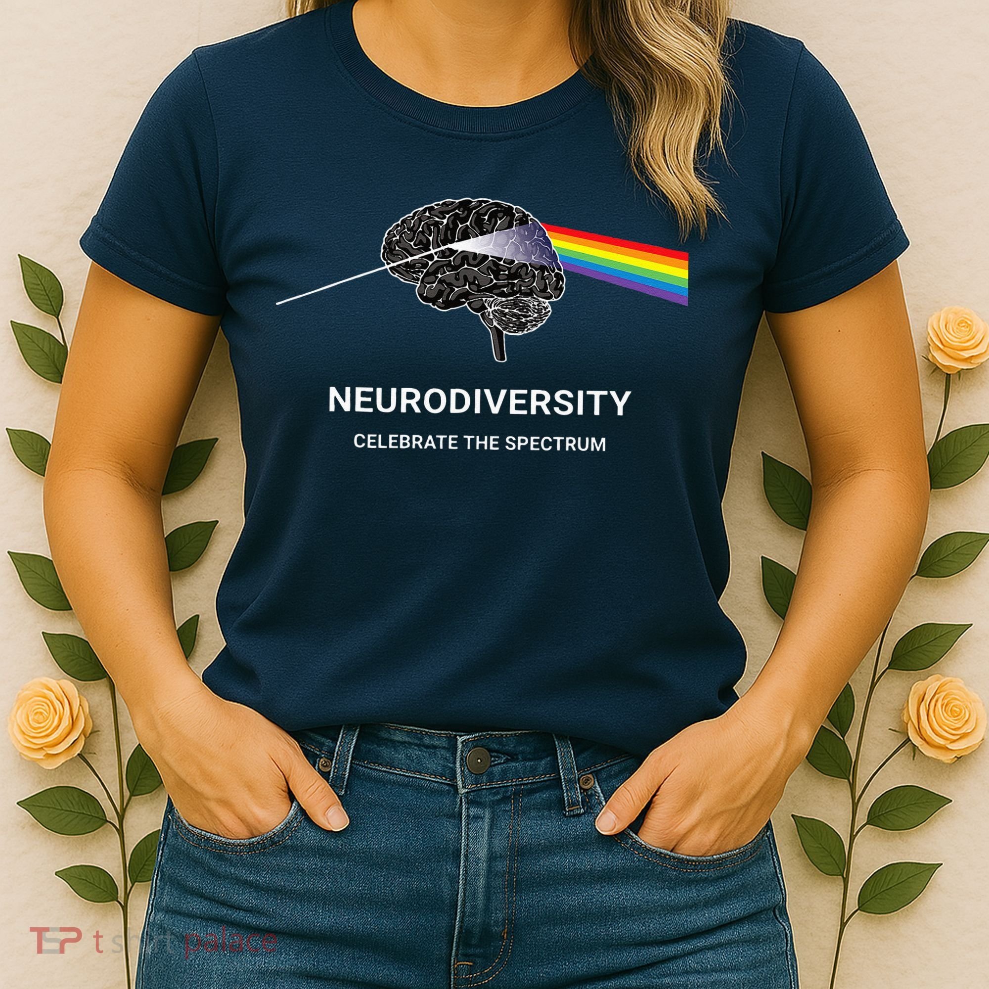 Neurodiversity Autism Spectrum ASD ADHD Rainbow Brain Women's T-Shirt