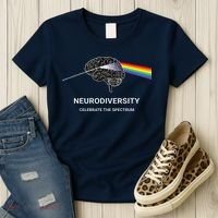 Neurodiversity Autism Spectrum ASD ADHD Rainbow Brain Women's T-Shirt thumb 3