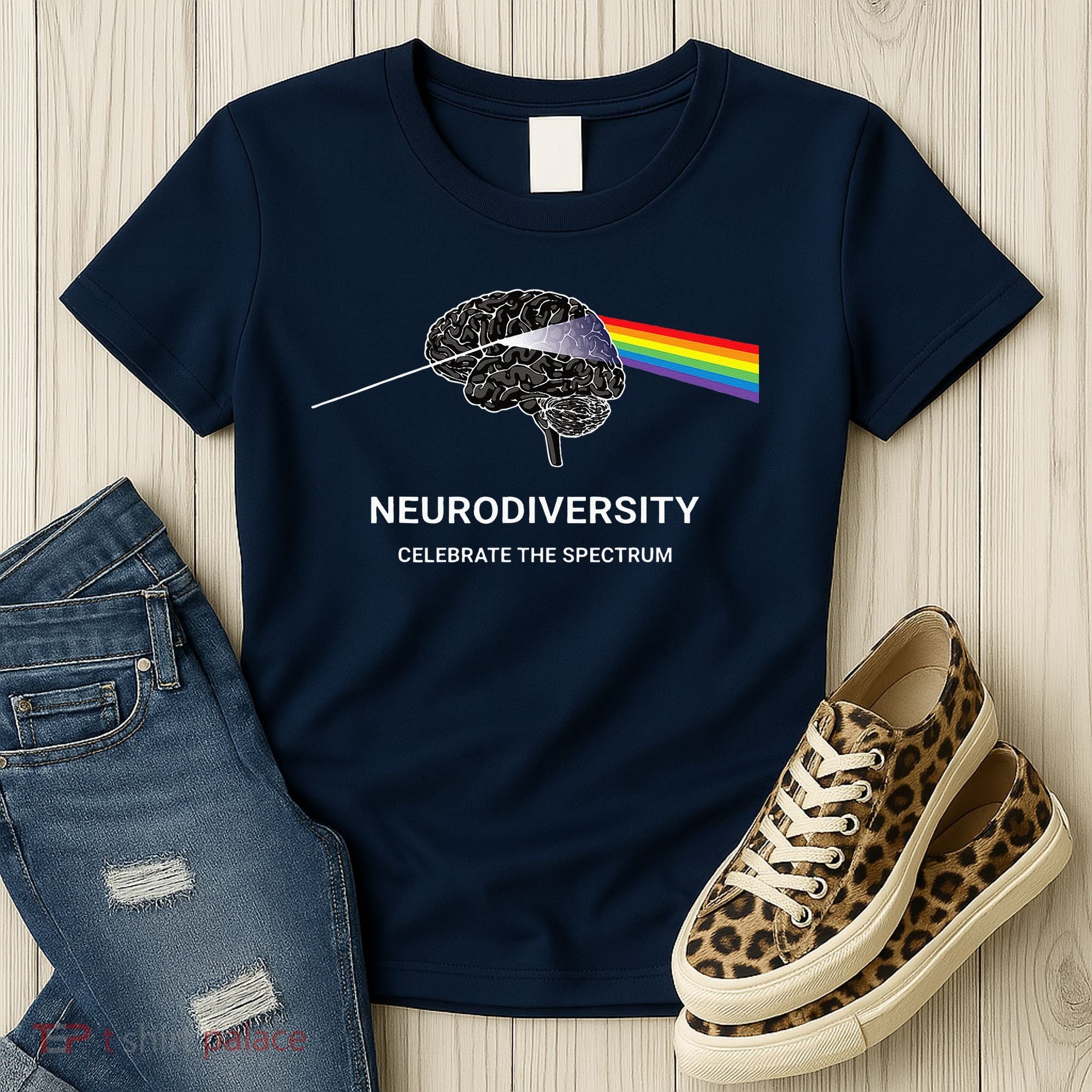 Neurodiversity Autism Spectrum ASD ADHD Rainbow Brain Women's T-Shirt