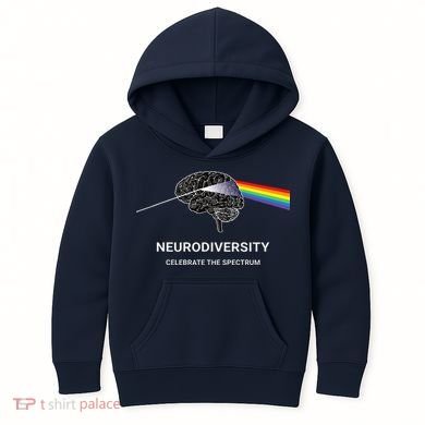 Neurodiversity Autism Spectrum ASD ADHD Rainbow Brain Kids Hoodie