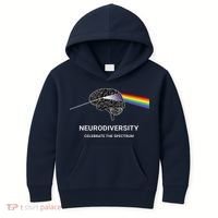 Neurodiversity Autism Spectrum ASD ADHD Rainbow Brain Kids Hoodie thumb 0