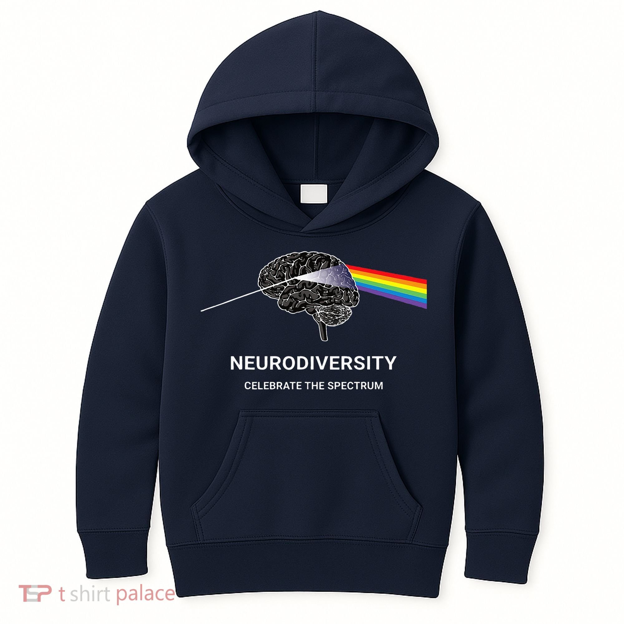 Neurodiversity Autism Spectrum ASD ADHD Rainbow Brain Kids Hoodie