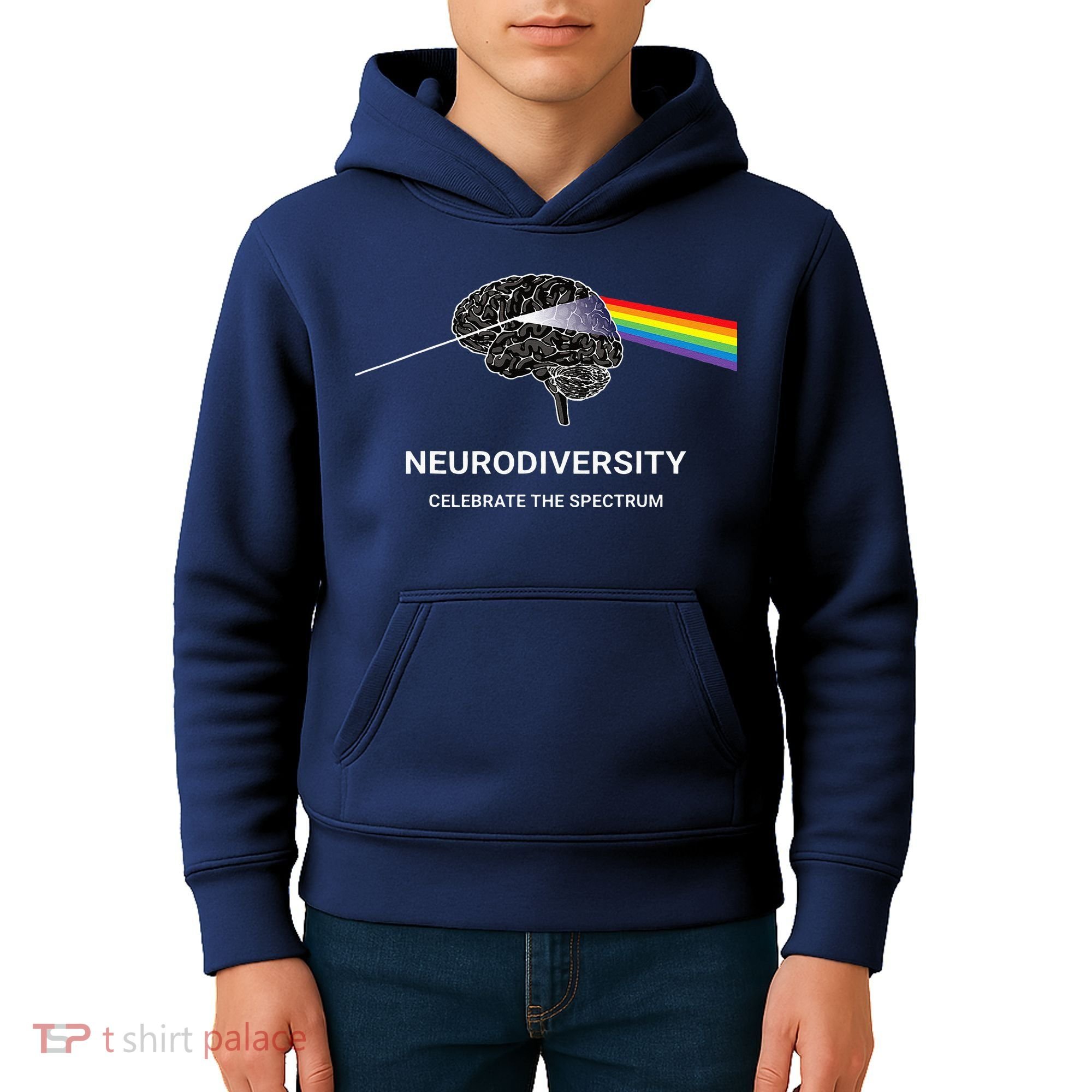 Neurodiversity Autism Spectrum ASD ADHD Rainbow Brain Kids Hoodie