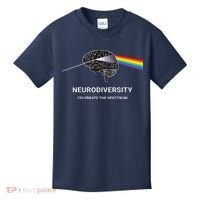 Neurodiversity Autism Spectrum ASD ADHD Rainbow Brain Kids T-Shirt thumb 0