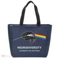 Neurodiversity Autism Spectrum ASD ADHD Rainbow Brain Tote Bag thumb 0