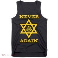 Never Again Support Israel Jewish Star Of David Idf Logo Tank Top thumb 0