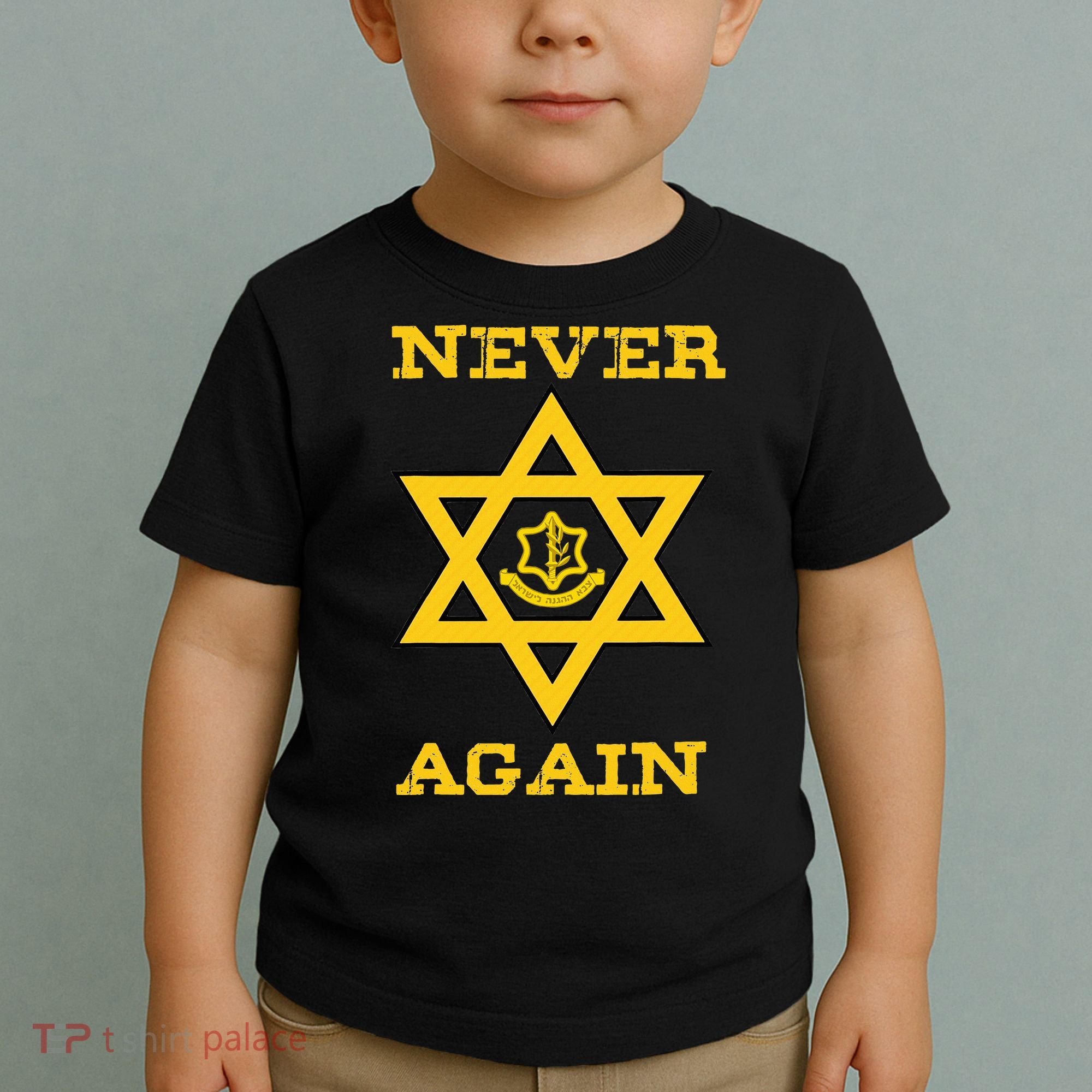 Never Again Support Israel Jewish Star Of David Idf Logo Toddler T-Shirt