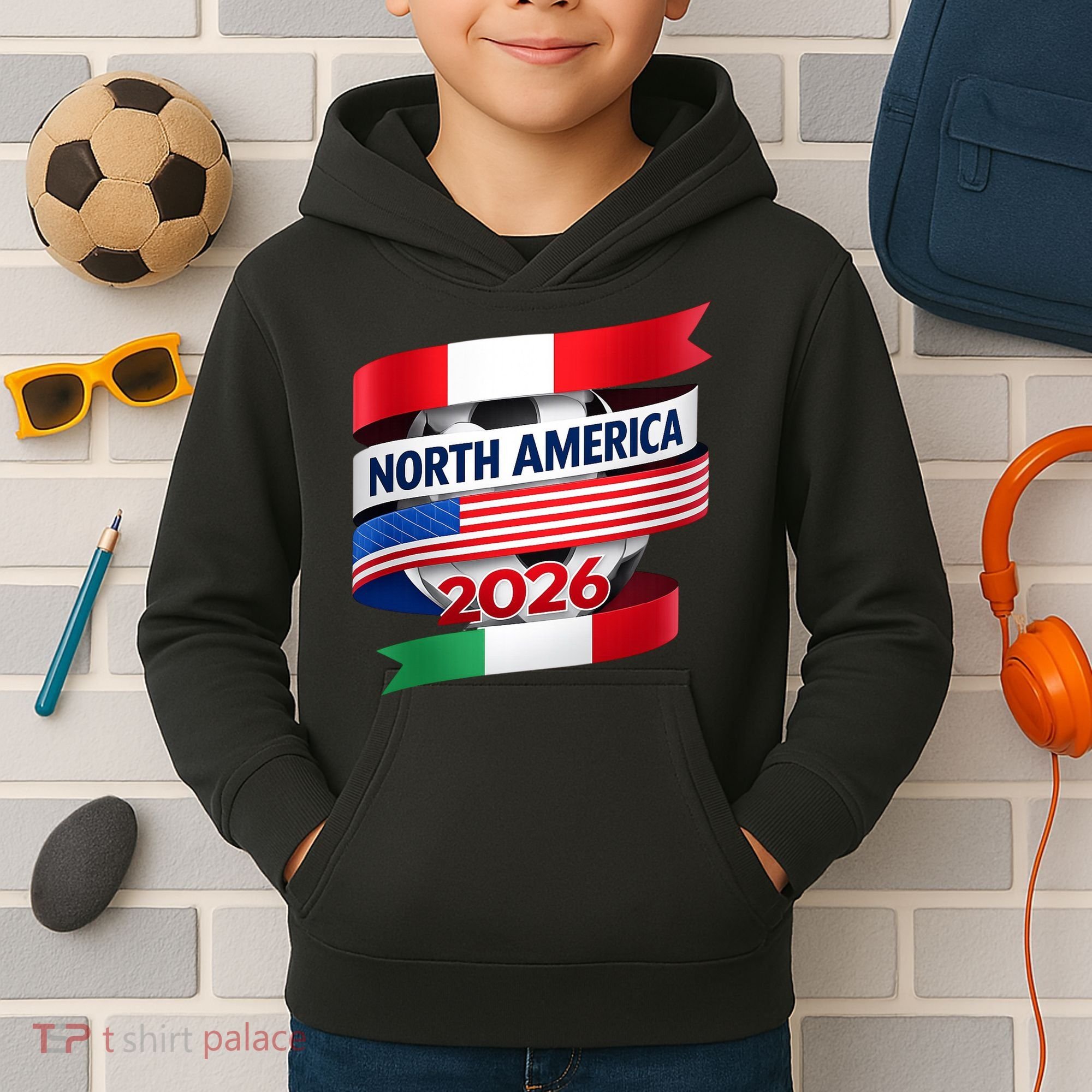 North America Soccer 2026  Kids Hoodie