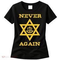 Never Again Support Israel Jewish Star Of David Idf Logo Women's T-Shirt thumb 0
