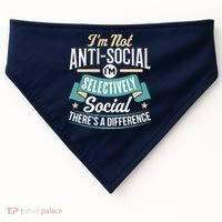 Not Antisocial, Sarcastic Humor, Sarcasm USA-Made Doggie Bandana thumb 0
