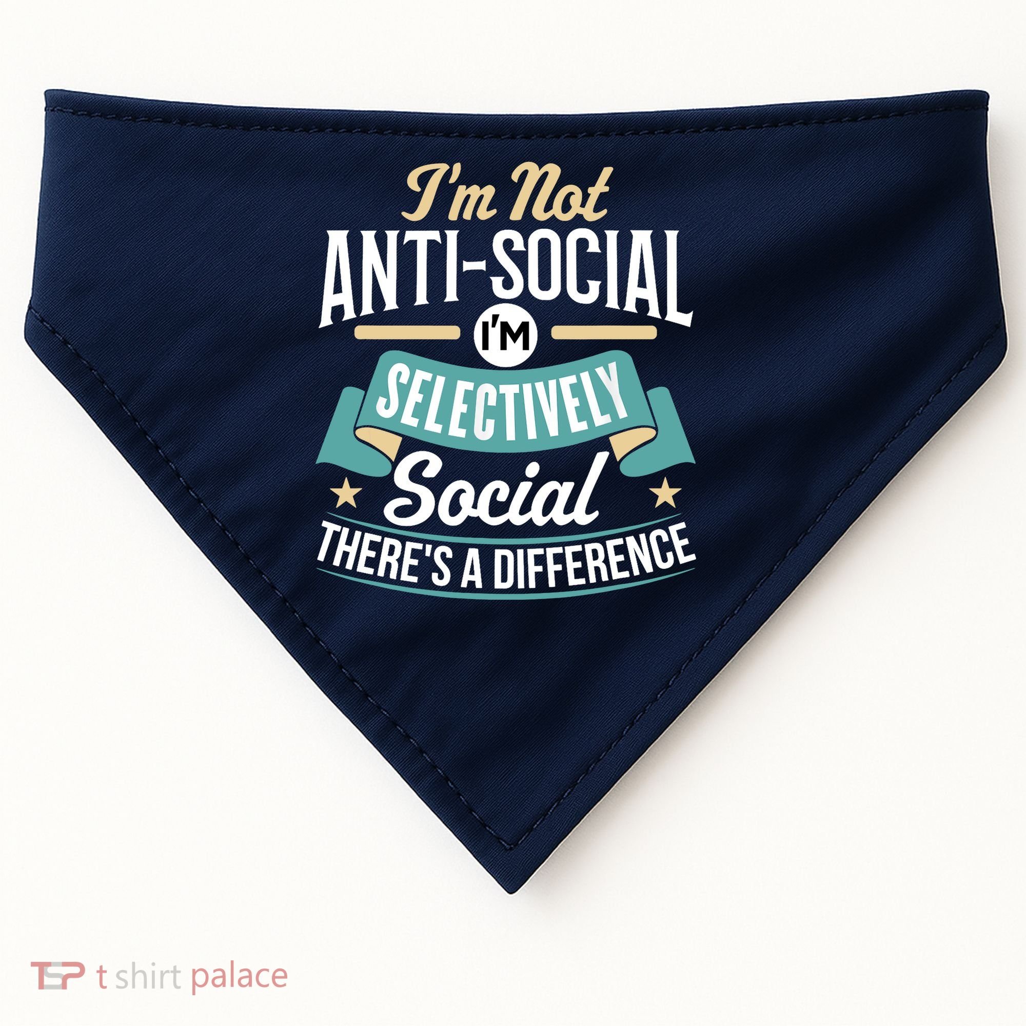 Not Antisocial, Sarcastic Humor, Sarcasm USA-Made Doggie Bandana
