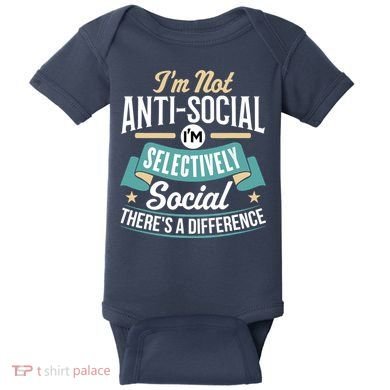 Not Antisocial, Sarcastic Humor, Sarcasm Baby Bodysuit