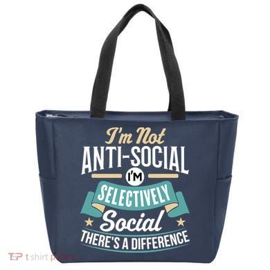 Not Antisocial, Sarcastic Humor, Sarcasm Tote Bag