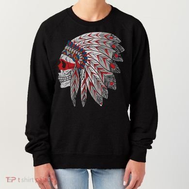 Native American Skull Feathers Women's Sweatshirt