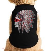 Native American Skull Feathers Doggie Tank thumb 0