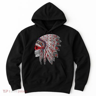 Native American Skull Feathers Hoodie