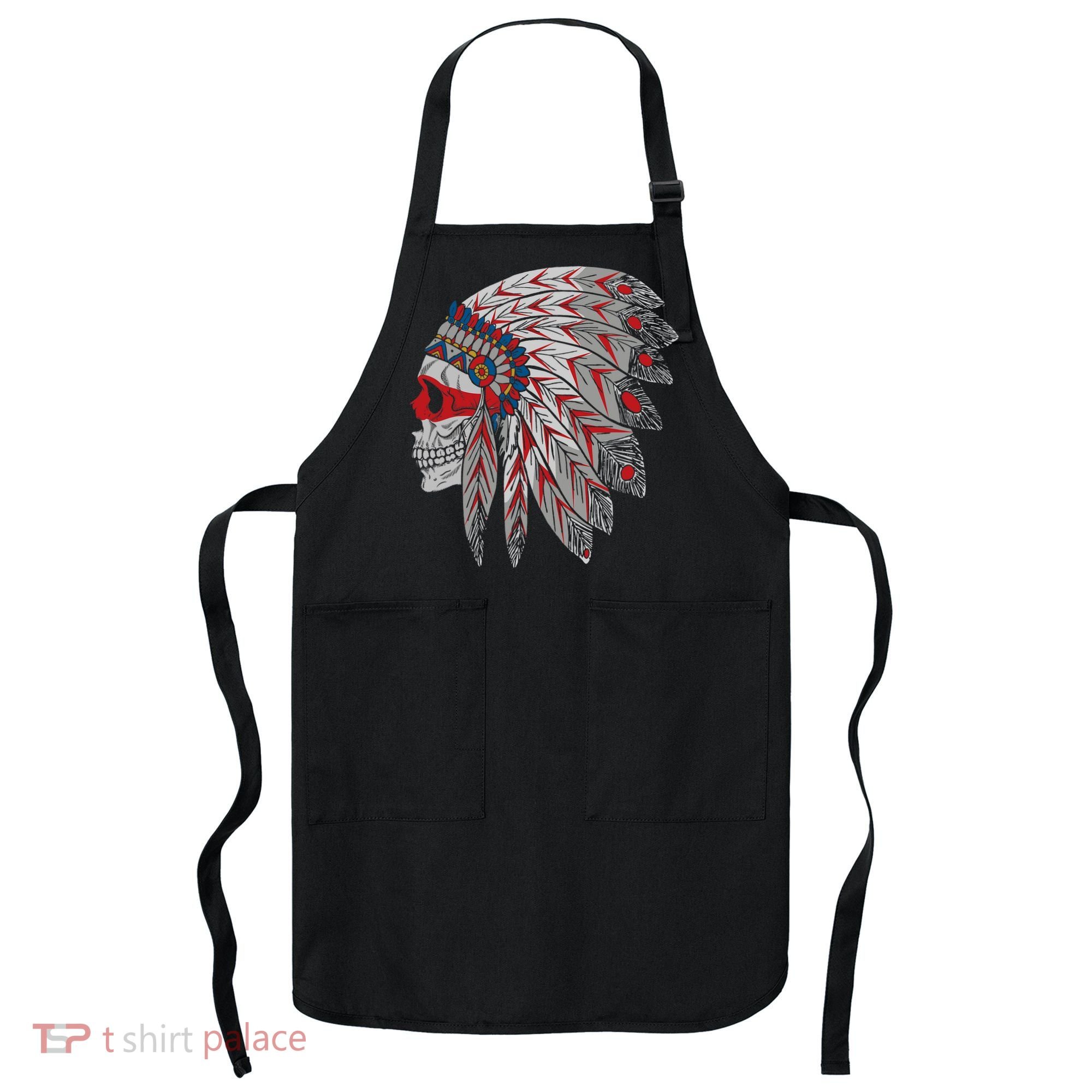 Native American Skull Feathers Apron