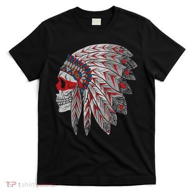 Native American Skull Feathers T-Shirt