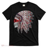 Native American Skull Feathers T-Shirt thumb 0