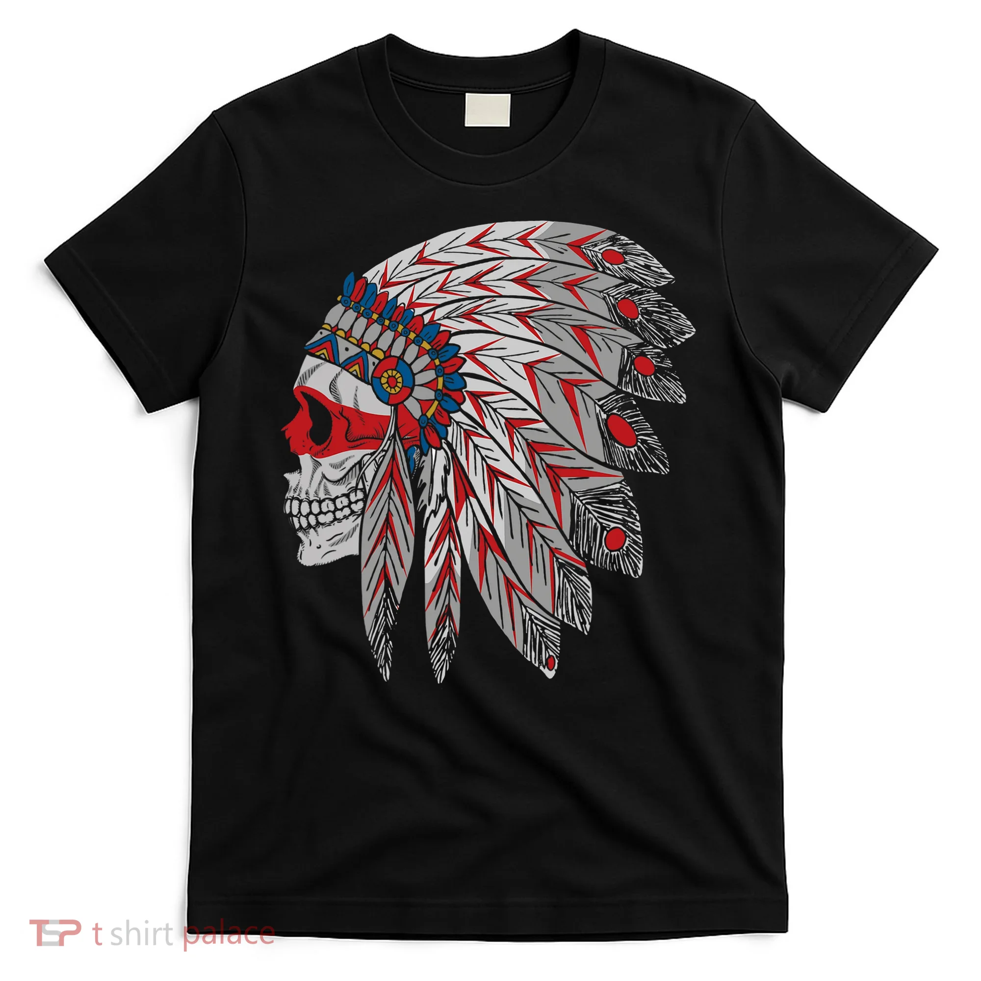 Native American Skull Feathers T-Shirt