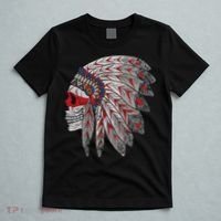 Native American Skull Feathers T-Shirt thumb 5