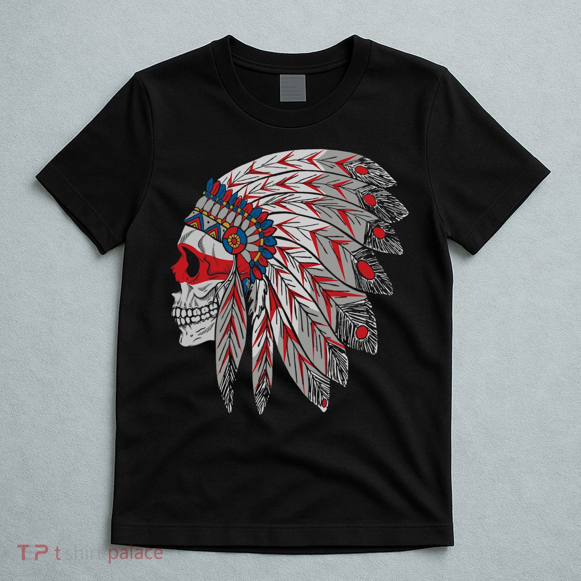 Native American Skull Feathers T-Shirt