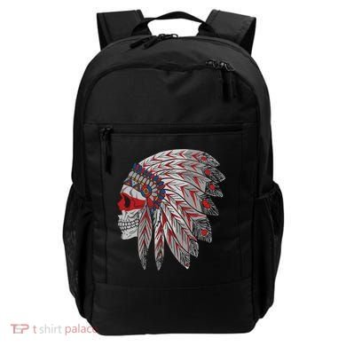 Native American Skull Feathers Backpack