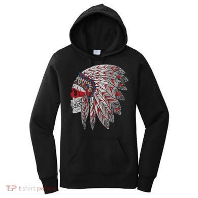 Native American Skull Feathers Women's Hoodie