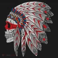 Native American Skull Feathers Women's Hoodie thumb 2
