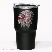 Native American Skull Feathers Tumbler thumb 0