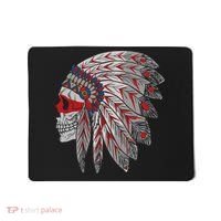 Native American Skull Feathers Mousepad thumb 0