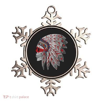 Native American Skull Feathers Ornament