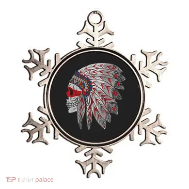 Native American Skull Feathers Ornament