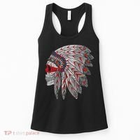 Native American Skull Feathers Women's Tank Top thumb 0