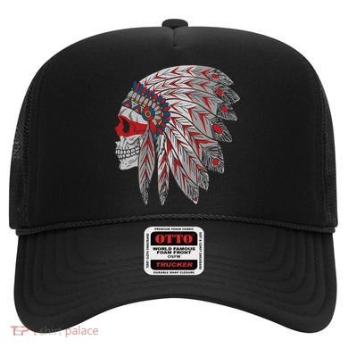 Native American Skull Feathers Hat