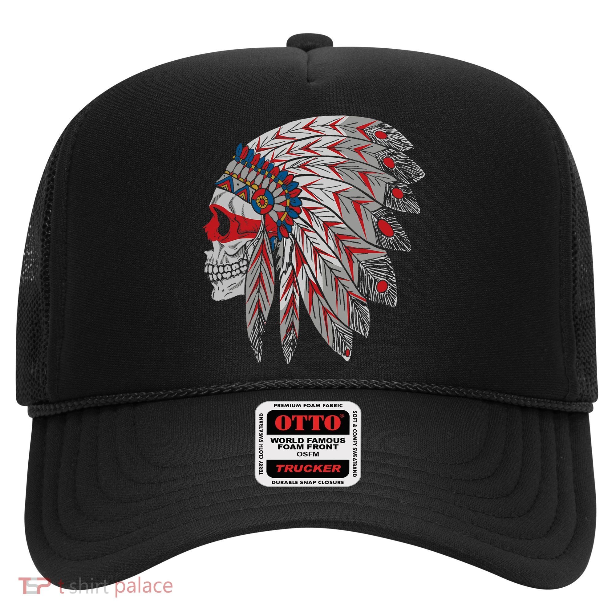 Native American Skull Feathers Hat