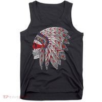 Native American Skull Feathers Tank Top thumb 0