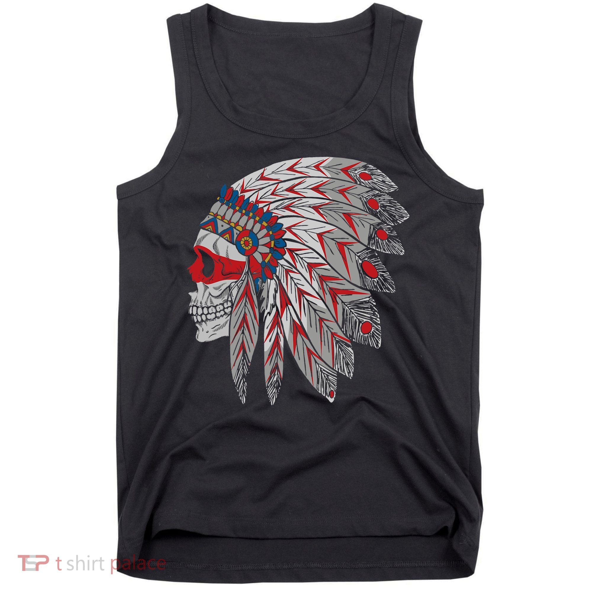 Native American Skull Feathers Tank Top