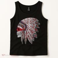 Native American Skull Feathers Tank Top thumb 2