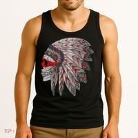 Native American Skull Feathers Tank Top thumb 3