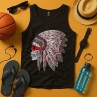 Native American Skull Feathers Tank Top thumb 4