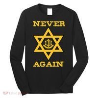 Never Again Support Israel Jewish Star Of David Idf Logo Long Sleeve Shirt thumb 0