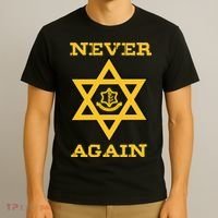 Never Again Support Israel Jewish Star Of David Idf Logo T-Shirt thumb 3