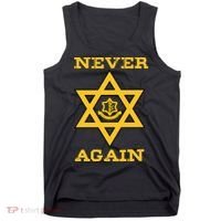 Never Again Support Israel Jewish Star Of David Idf Logo Tank Top thumb 0