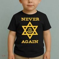 Never Again Support Israel Jewish Star Of David Idf Logo Toddler T-Shirt thumb 2