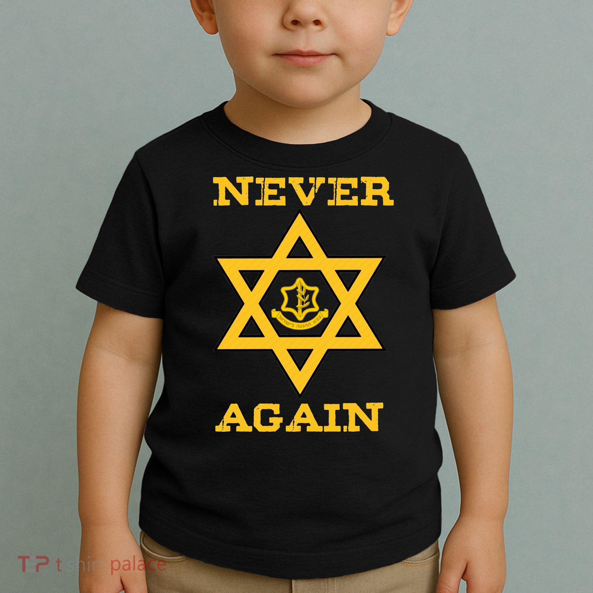 Never Again Support Israel Jewish Star Of David Idf Logo Toddler T-Shirt